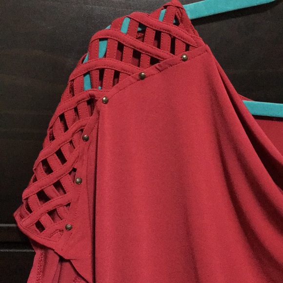 Red Lattice Banana Republic Jersey Dress - Picture 5 of 7